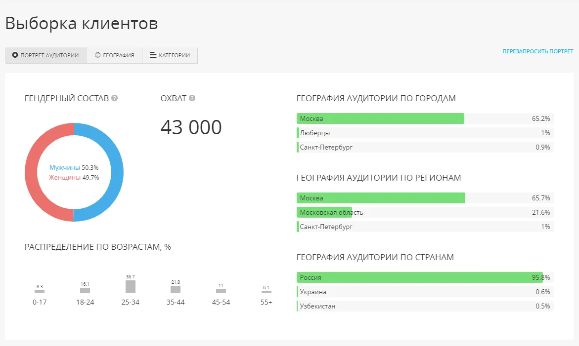 Портрет аудитории в myTarget